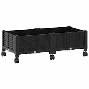 vidaXL Aiakast v&auml;hemalt ratastega Must 80 x 40 x 29 cm PP