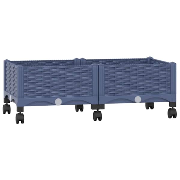 vidaXL Aiakast v&auml;hemalt ratastega Sinine Hall 80 x 40 x 33 cm PP