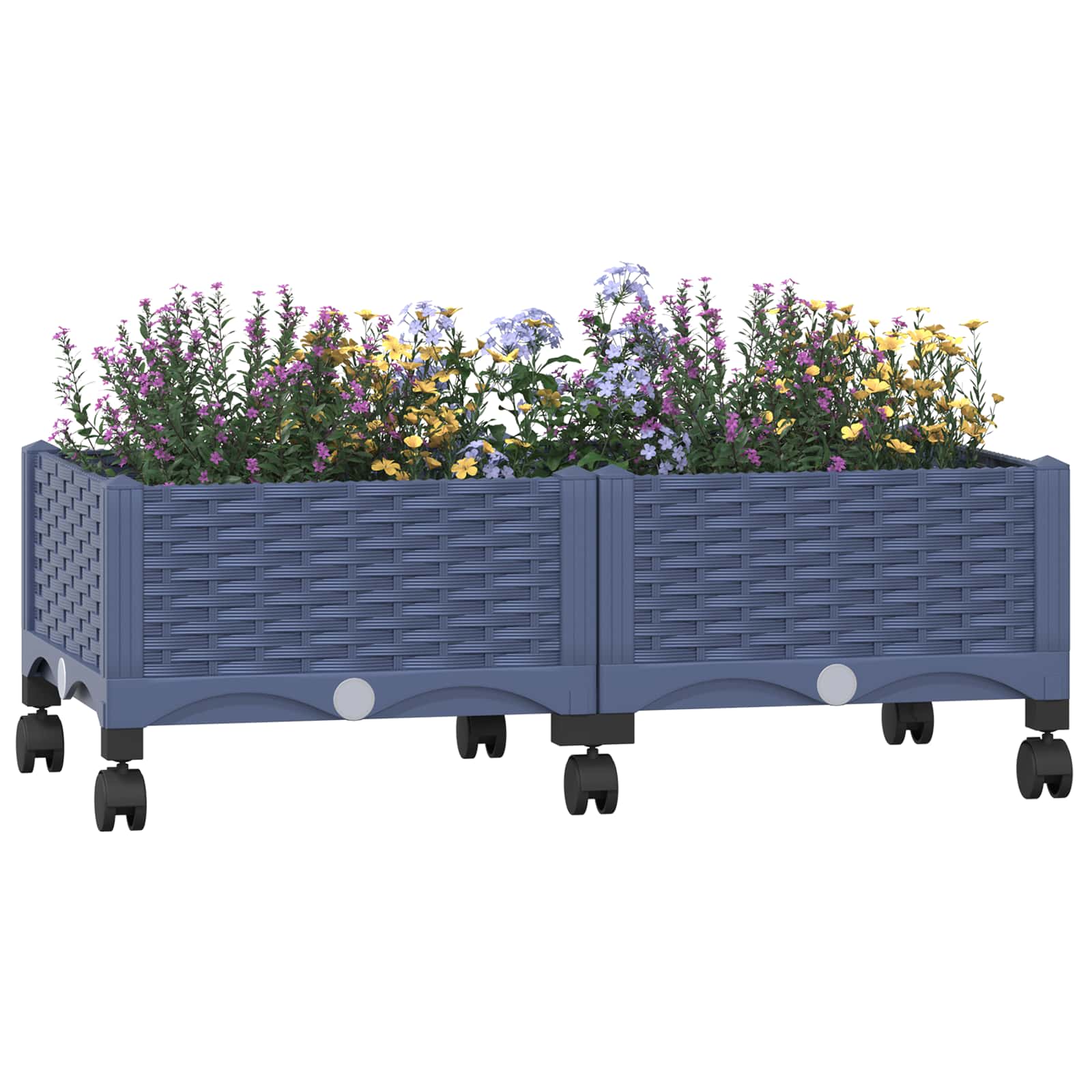 Tuinschaal met wielen Blauw Grijs 80 x 40 x 33 cm PP image 3