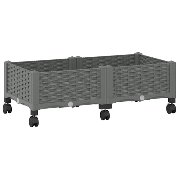 vidaXL Aiakast v&auml;hemalt ratastega Helehall 80 x 40 x 33 cm PP