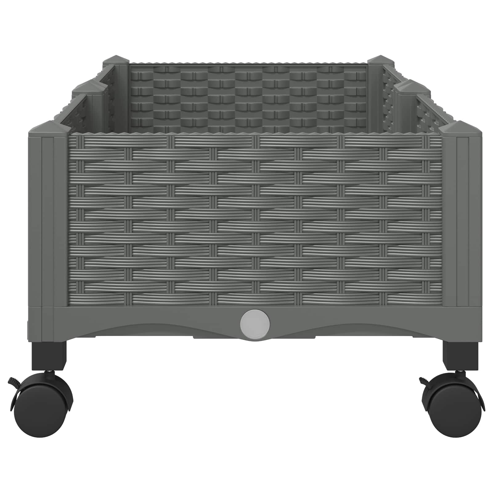 Vrtni cvetlični lonček s kolesi Svetlo siva 80 x 40 x 33 cm PP - slika 4