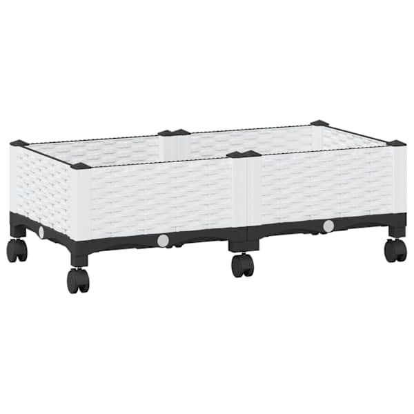 vidaXL Aiakast v&auml;hemalt ratastega Valge 80 x 40 x 33 cm PP