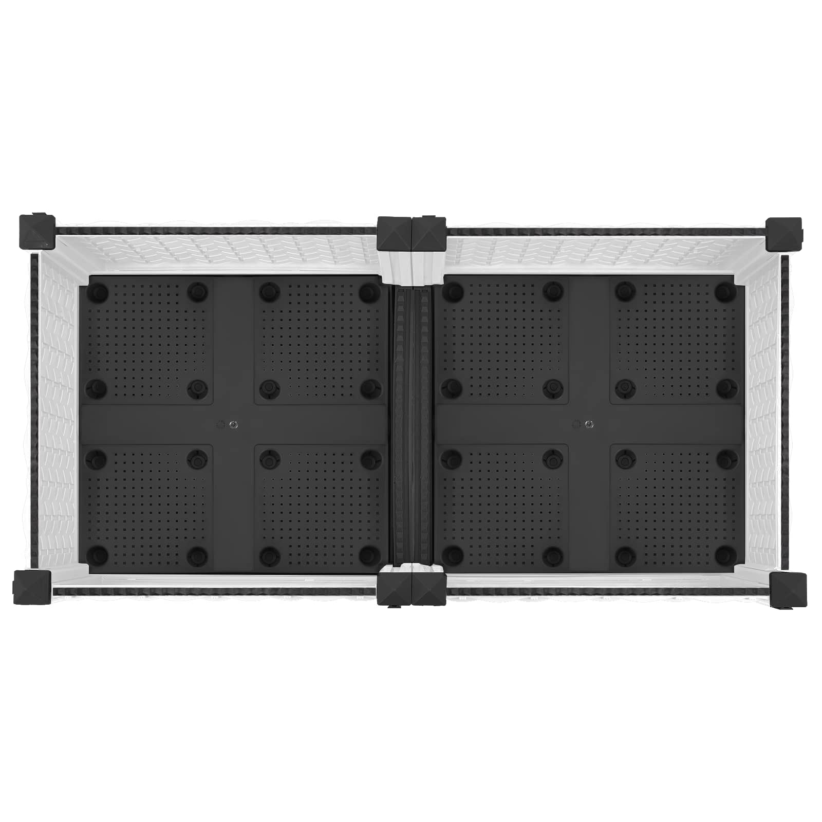 Vrtni cvetlični lonček s kolesi Bela 80 x 40 x 33 cm PP - slika 5