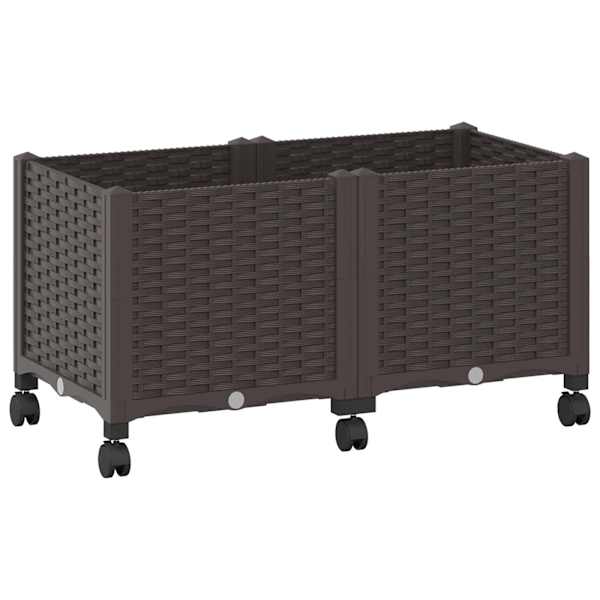 vidaXL Aiakast v&auml;hemalt ratastega Pruun 80 x 40 x 44 cm PP