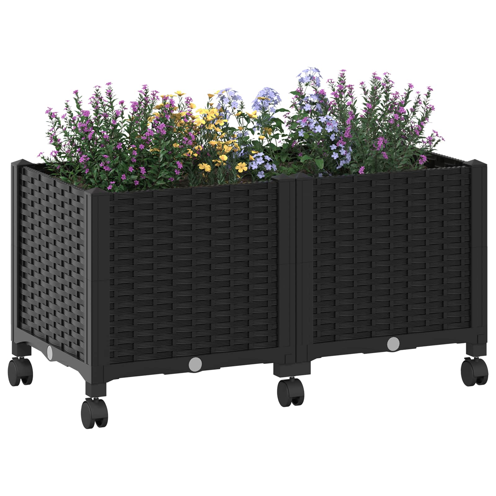 Tuinschaal met wielen Zwart 80 x 40 x 44 cm PP image 3
