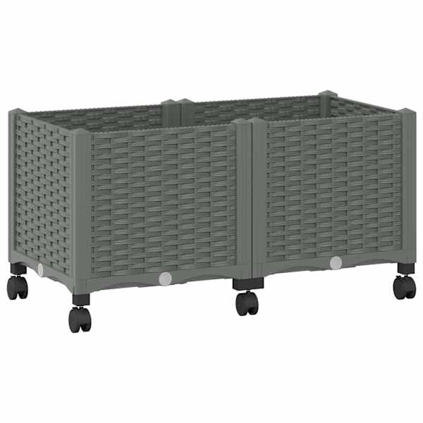 vidaXL Aiakast v&auml;hemalt ratastega Helehall 80 x 40 x 48 cm PP