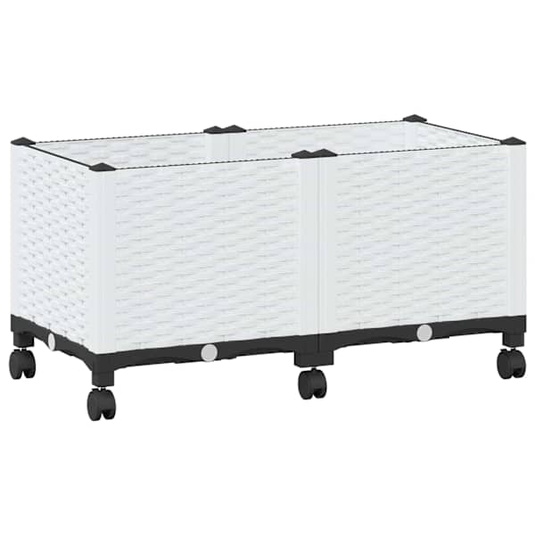 vidaXL Aiakast v&auml;hemalt ratastega Valge 80 x 40 x 48 cm PP