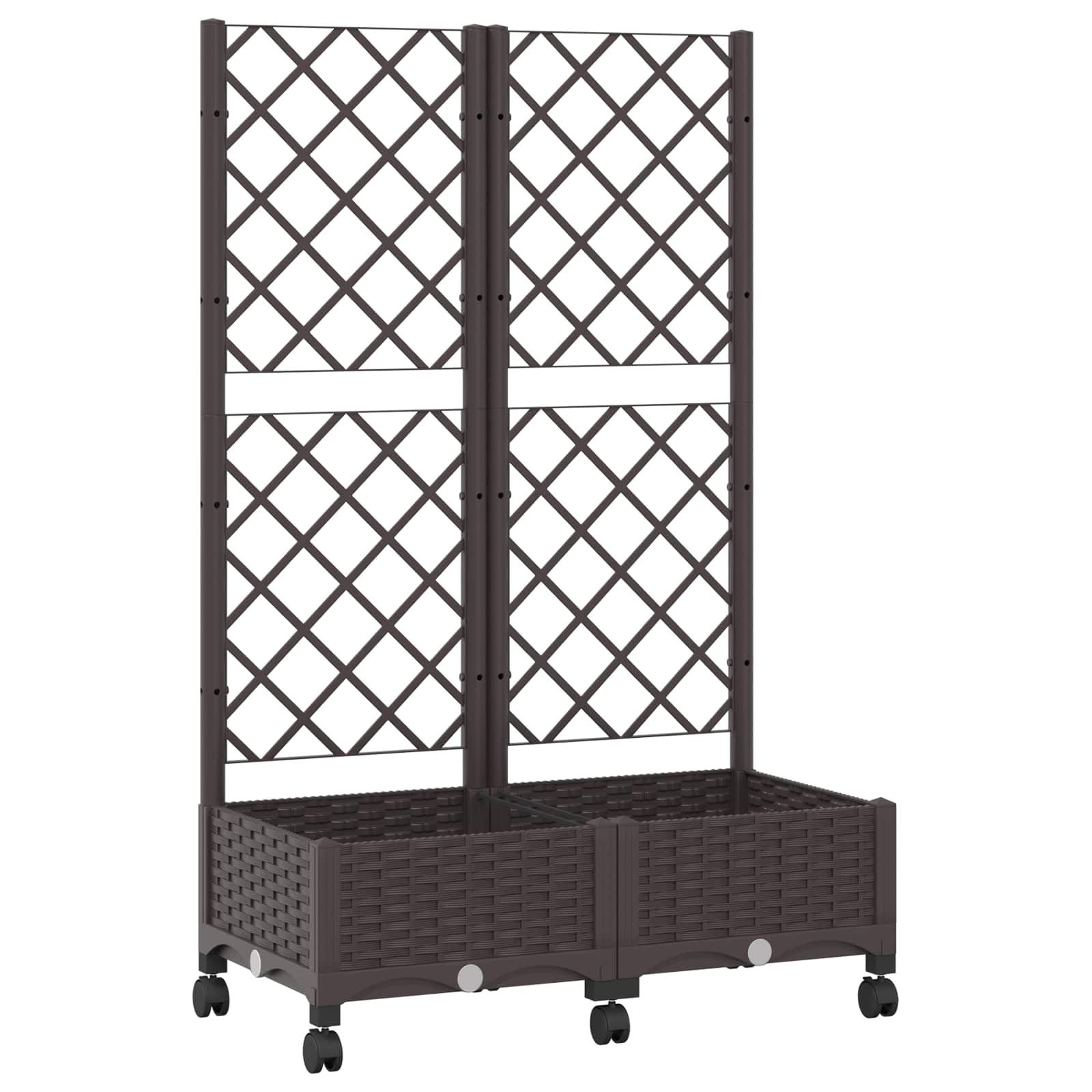 Vrtni sadilnik s srežnikom in kolesi Rjava 80 x 40 x 131,5 cm - slika 2
