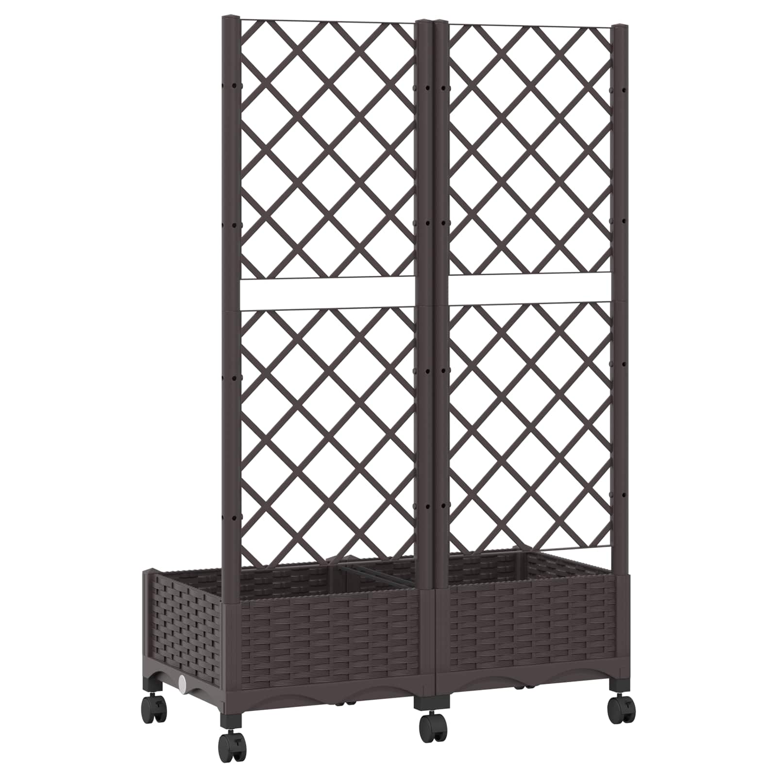 Vrtni sadilnik s srežnikom in kolesi Rjava 80 x 40 x 131,5 cm - slika 5