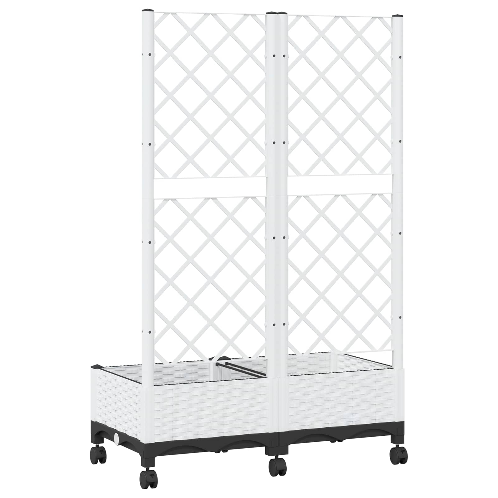 Vrtni sadilnik s srežnikom in kolesi Bela 80 x 40 x 131,5 cm PP - slika 5