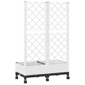 Zahradní truhlík s treláží a koly Bílá 80 x 40 x 131,5 cm PP - obrázek 5