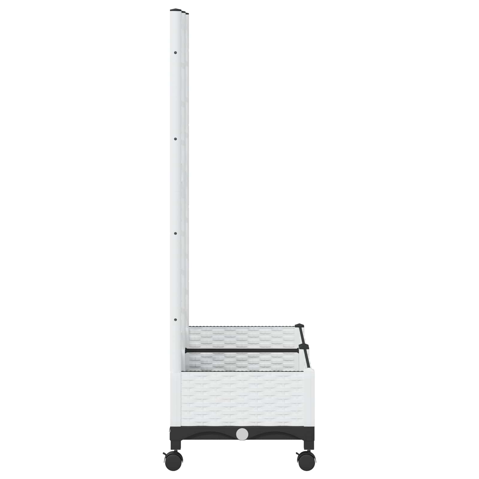 Vrtni sadilnik s srežnikom in kolesi Bela 80 x 40 x 131,5 cm PP - slika 4
