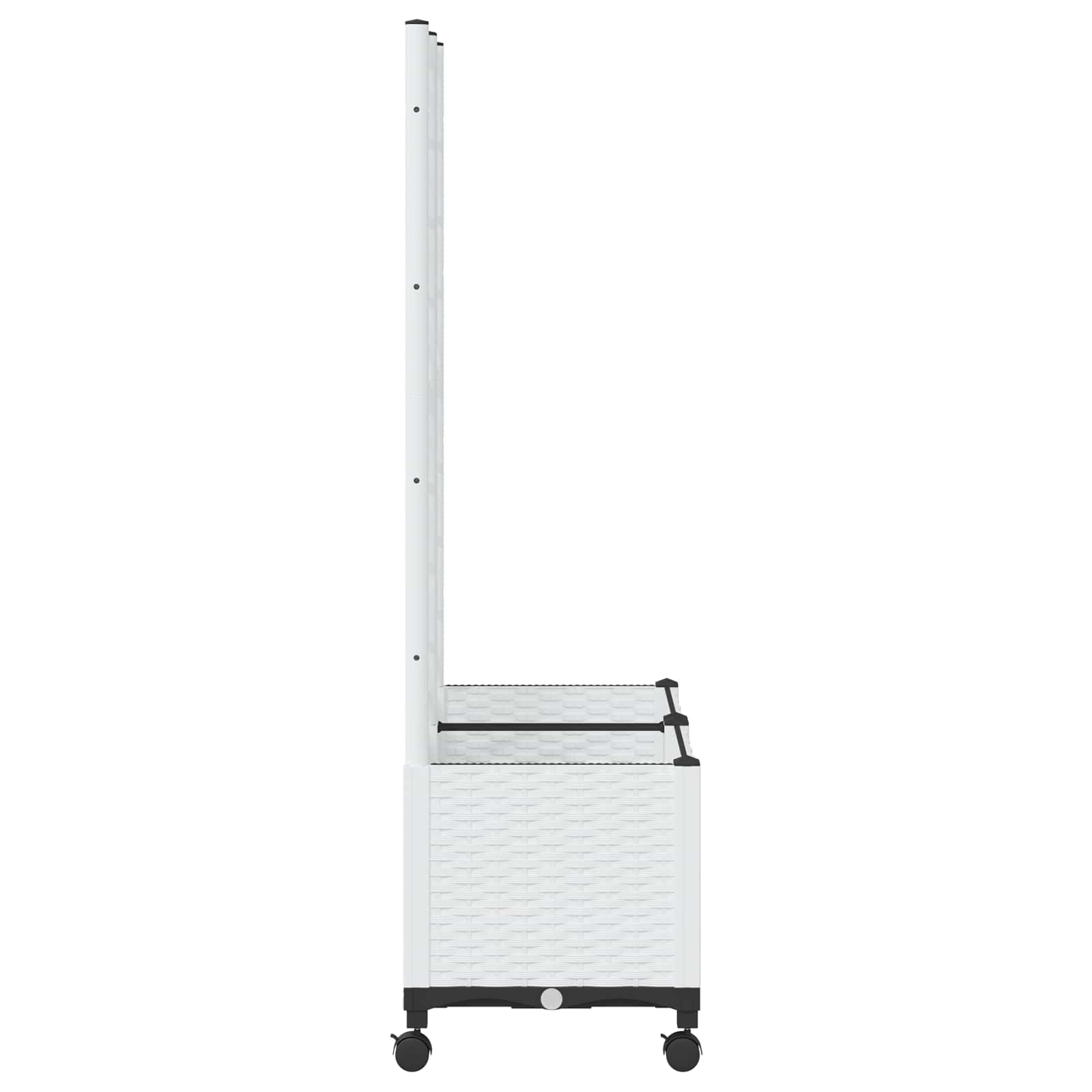 Vrtni sadilnik s srežnikom in kolesi Bela 80 x 40 x 146 cm PP - slika 4
