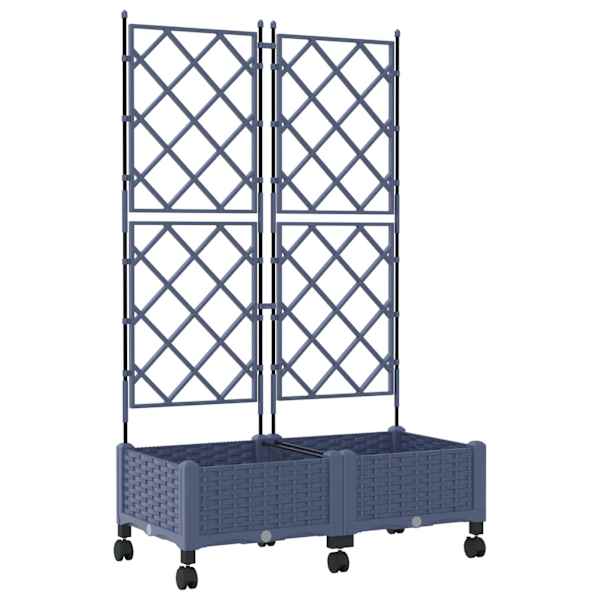 vidaXL Aia istutuskast trellise ja ratastega 2 tk Hall PP