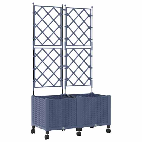 vidaXL Aia istutuskast trellise ja ratastega 2 tk Hall PP
