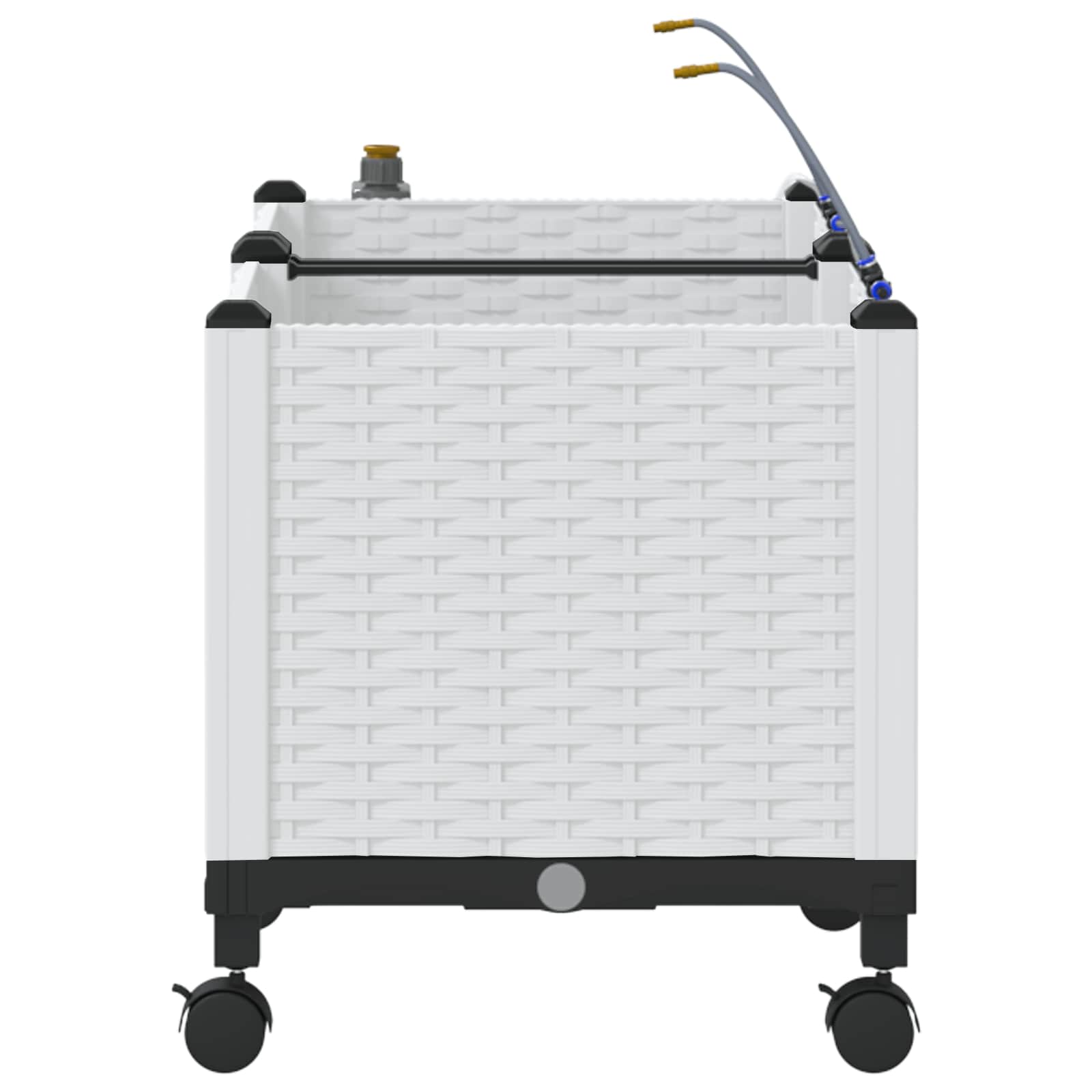 Tuin Pot met Irrigatie en Wielen 2 st Wit 80 x 40 x 43,5 cm PP image 3