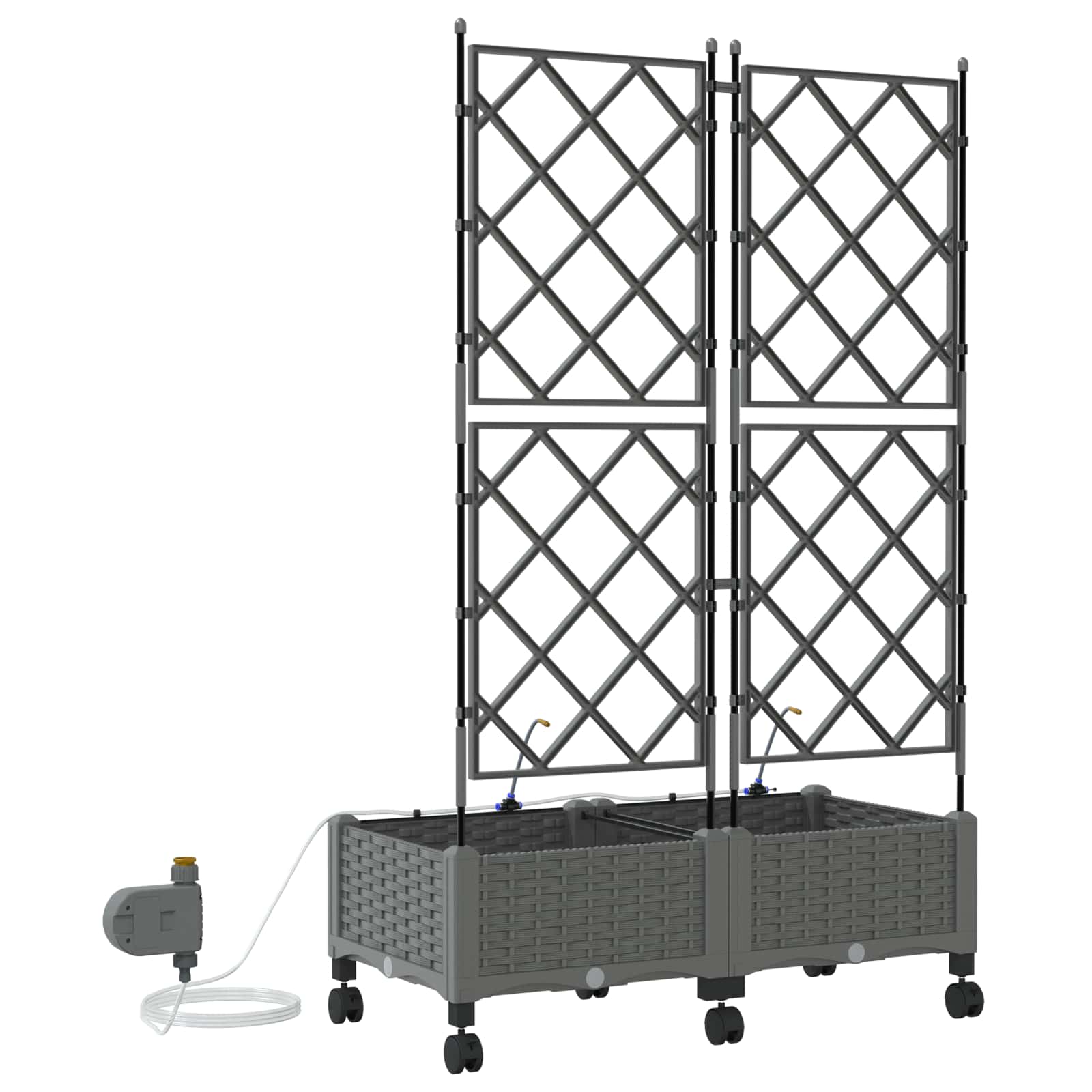 Tuin Pot met Irrigatie en Wielen 2 st Lichtgrijs PP image 4