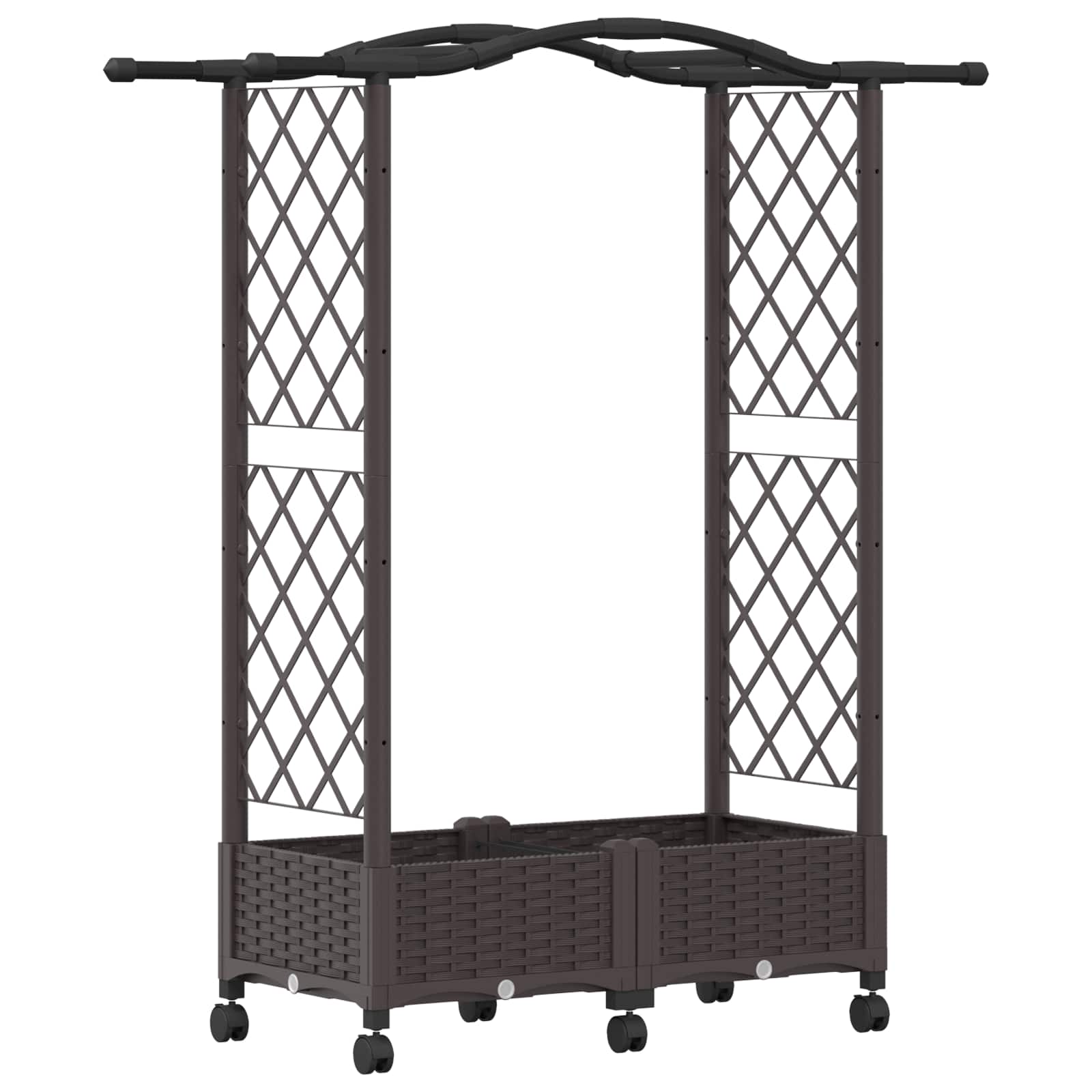 Verhoogd Bed met Trellis en Dak Bruin 124 x 40 x 129 cm PP image 2