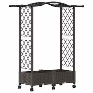 vidaXL T&otilde;stetud Padi Kase ja Katusega Pruun 124 x 40 x 129 cm PP