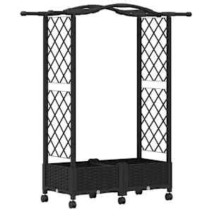 vidaXL T&otilde;stetud Padi Kase ja Katusega Must 124 x 40 x 129 cm PP