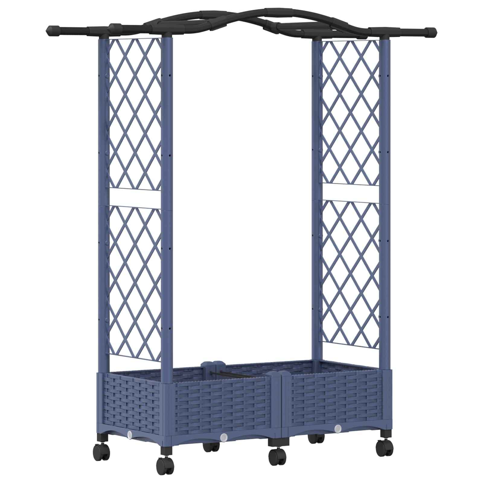 Verhoogd Bed met Trellis en Dak Grijs 124 x 40 x 129 cm PP image 2