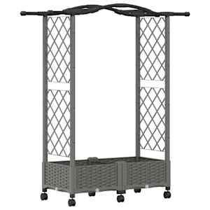 vidaXL T&otilde;stetud Padi Kase ja Katusega Helehall 124 x 40 x 129 cm PP