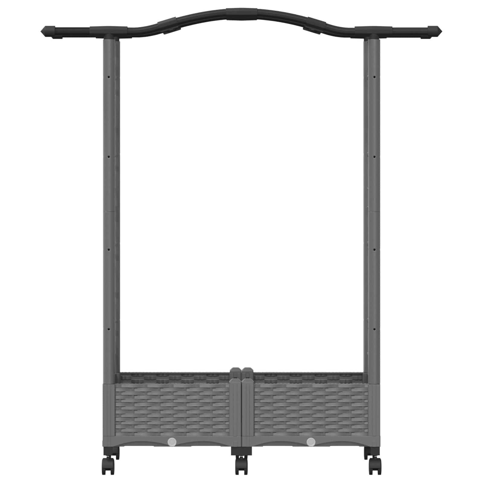 Verhoogd Bed met Trellis en Dak Lichtgrijs 124 x 40 x 129 cm PP image 4