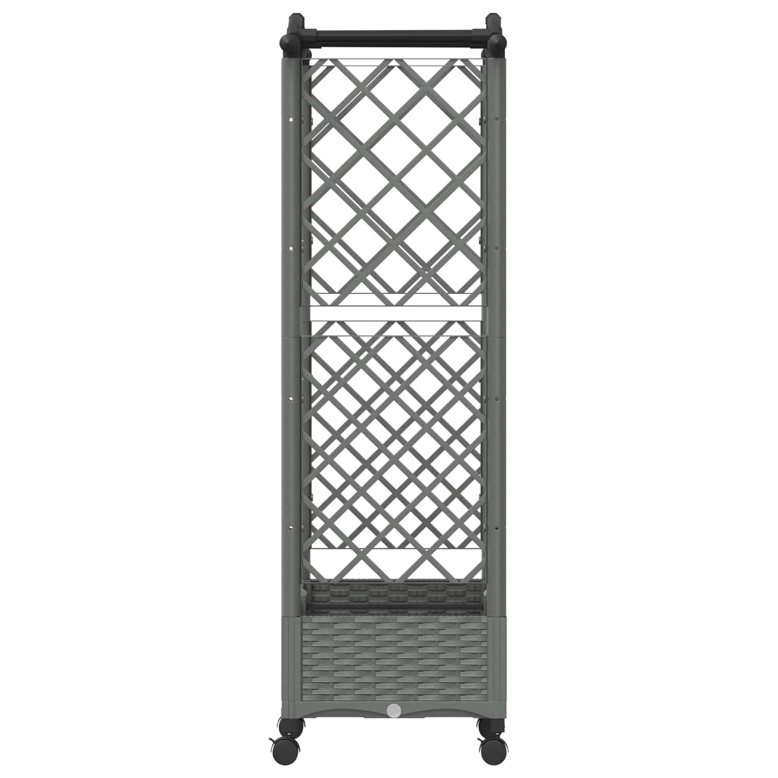 Verhoogd Bed met Trellis en Dak Lichtgrijs 124 x 40 x 129 cm PP image 5