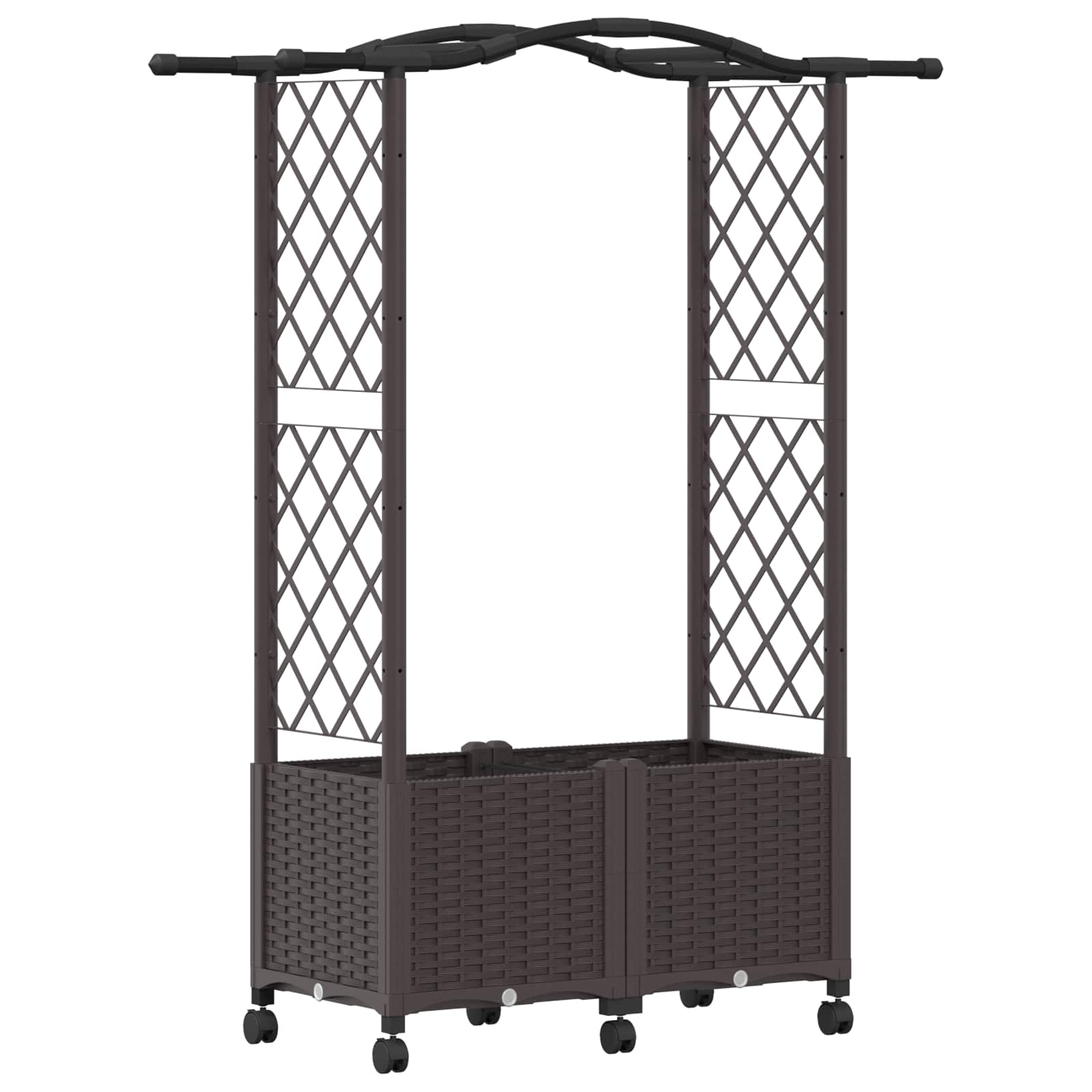 Verhoogd Bed met Trellis en Dak Bruin 125 x 40 x 144 cm PP image 2