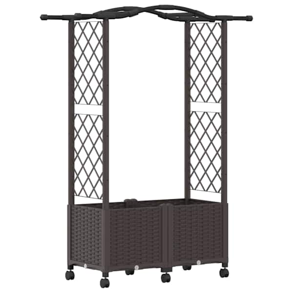 vidaXL T&otilde;stetud Padi Kase ja Katusega Pruun 125 x 40 x 144 cm PP