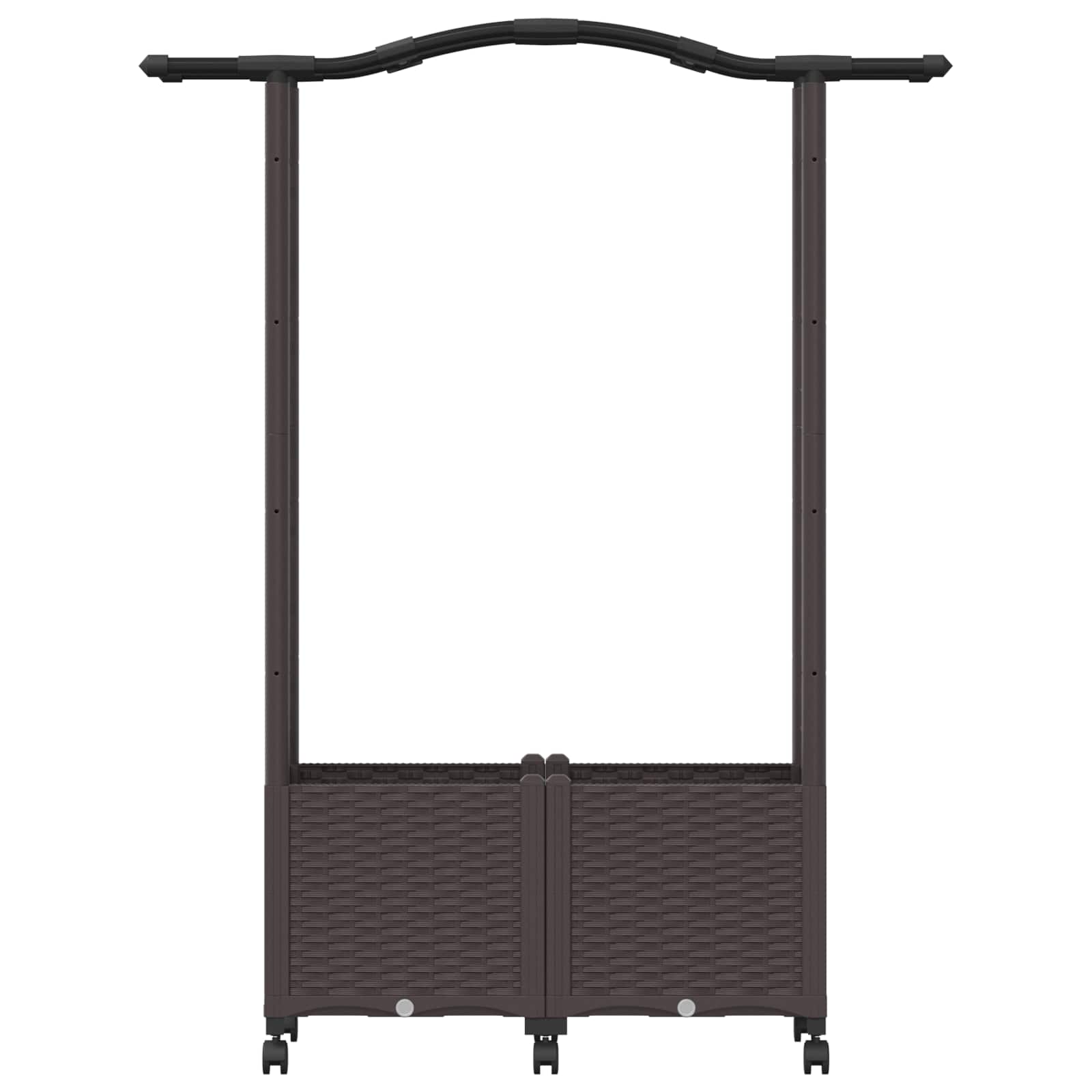 Verhoogd Bed met Trellis en Dak Bruin 125 x 40 x 144 cm PP image 4