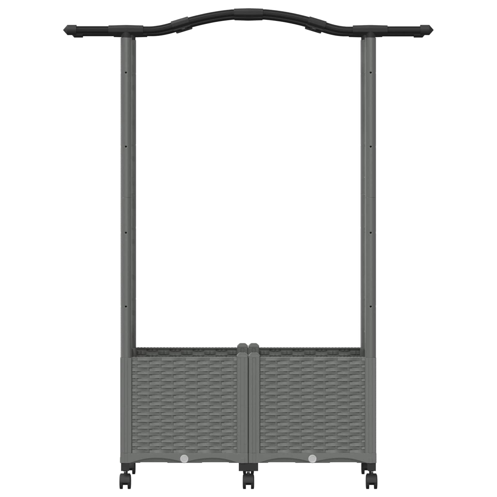Verhoogd Bed met Trellis en Dak Lichtgrijs 125 x 40 x 144 cm PP image 4