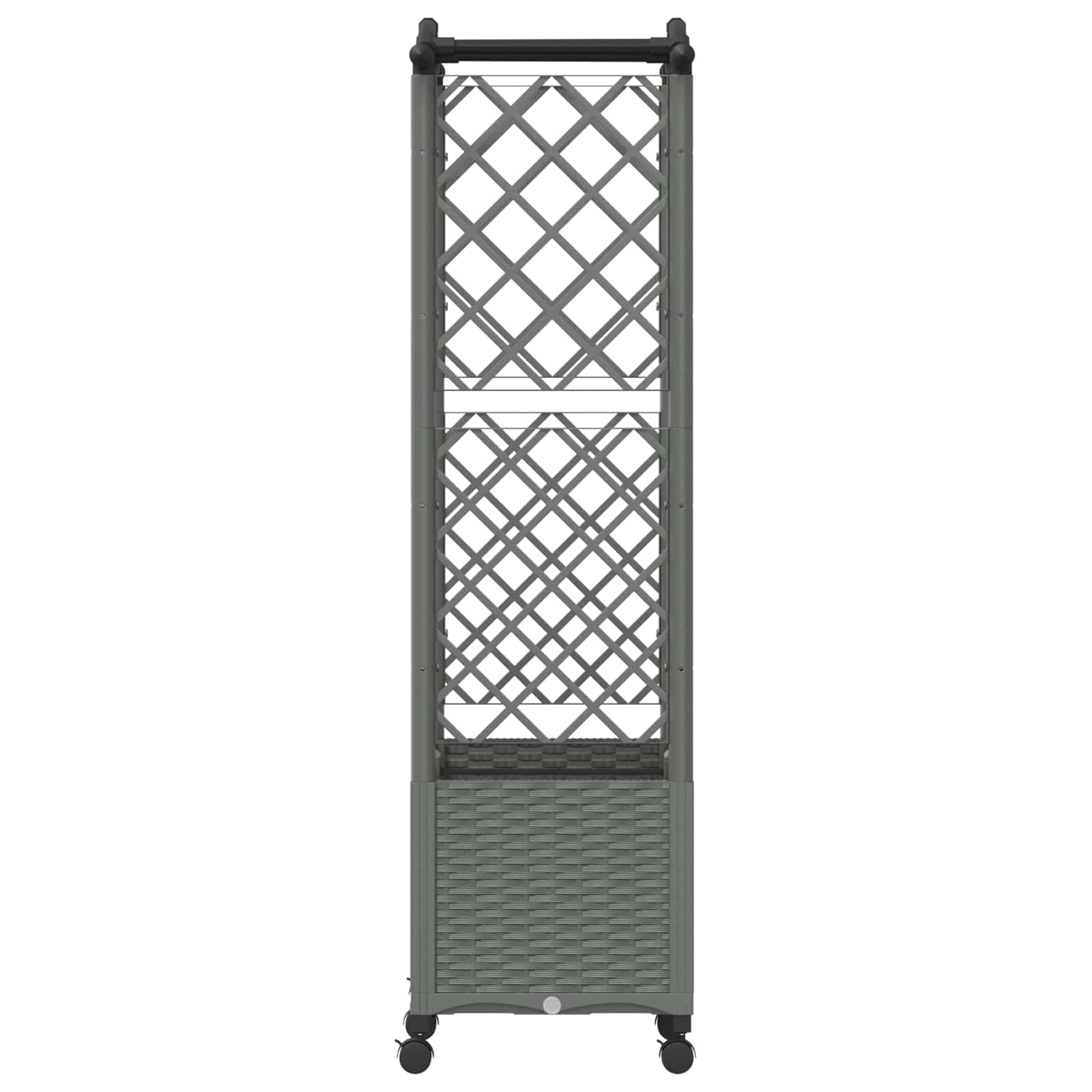 Verhoogd Bed met Trellis en Dak Lichtgrijs 125 x 40 x 144 cm PP image 5