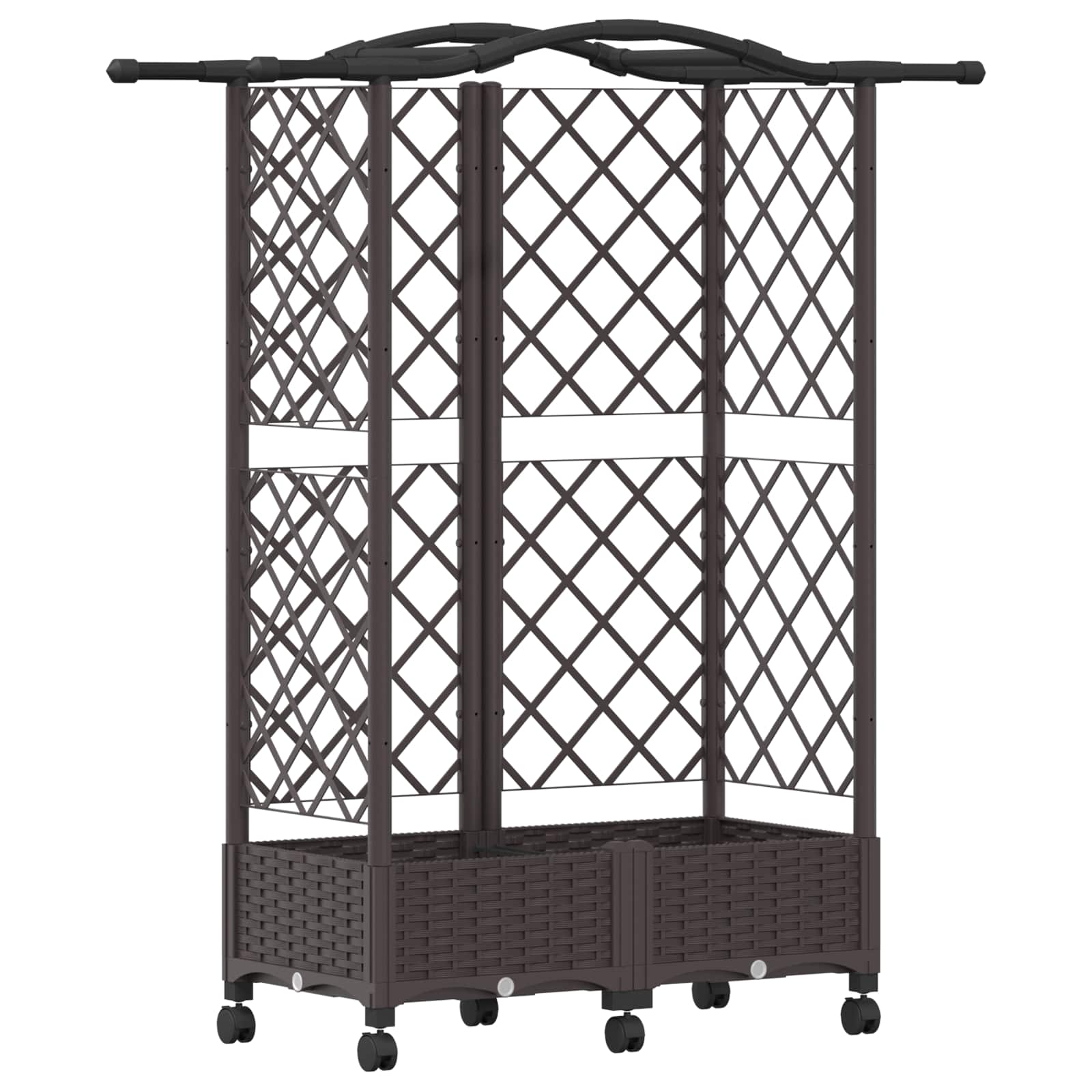 Verhoogd Bed met Trellis en Dak Bruin 124 x 40 x 129 cm PP image 2
