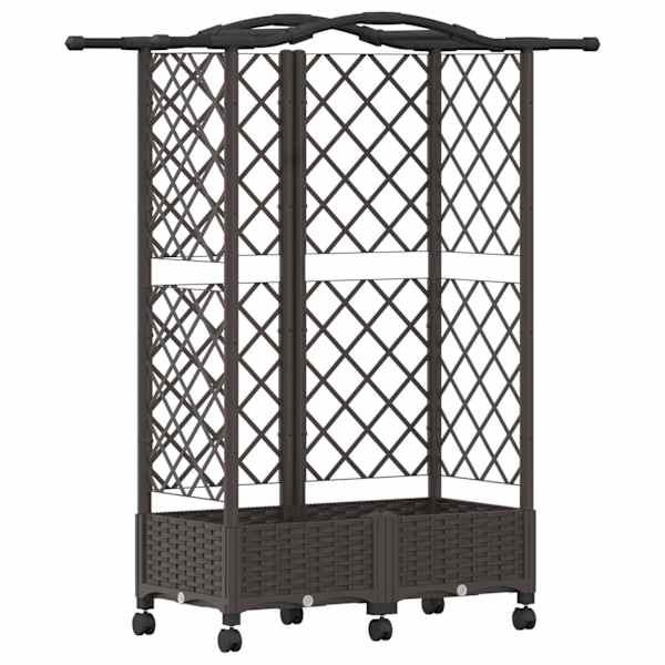 vidaXL T&otilde;stetud Padi Kase ja Katusega Pruun 124 x 40 x 129 cm PP