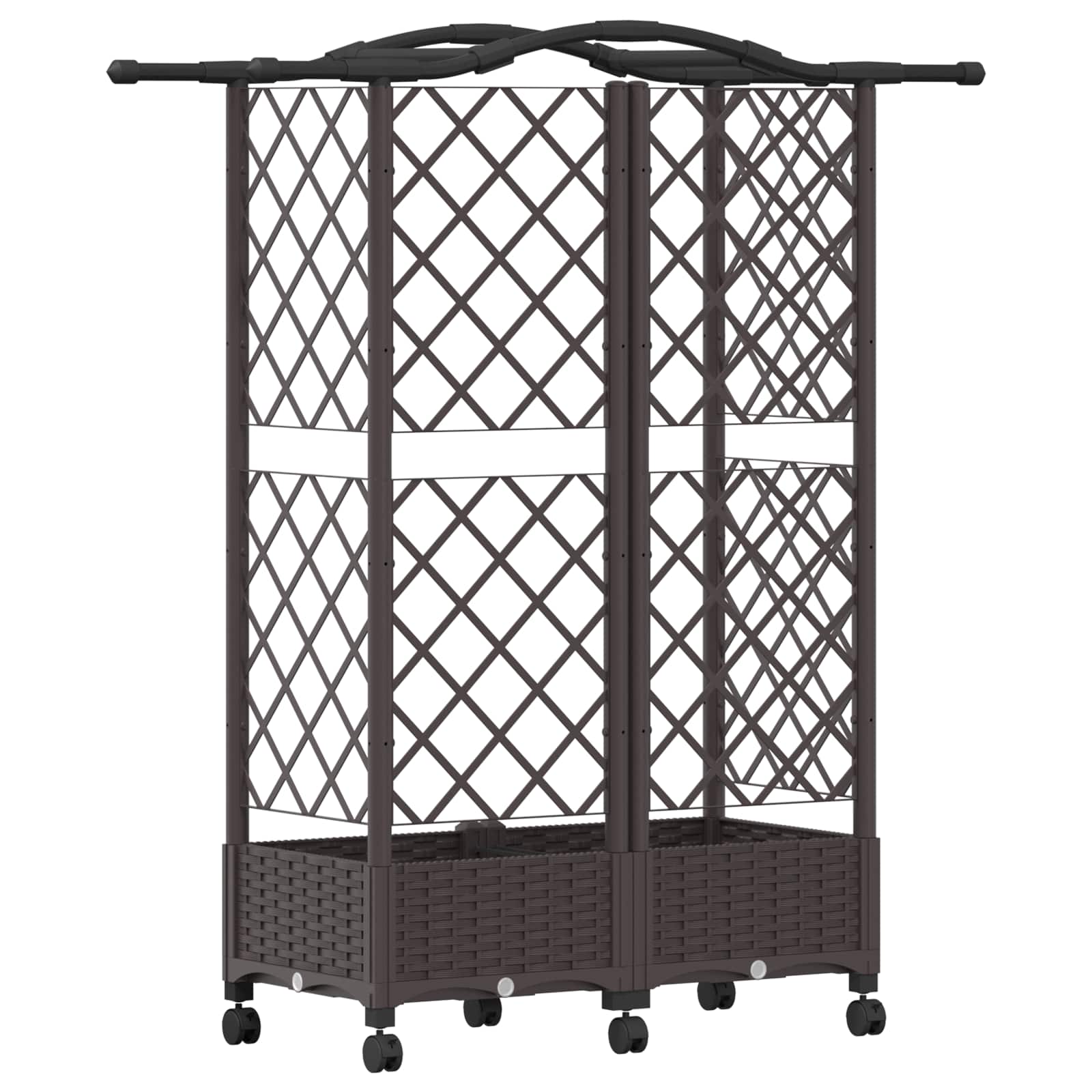 Verhoogd Bed met Trellis en Dak Bruin 124 x 40 x 129 cm PP image 5