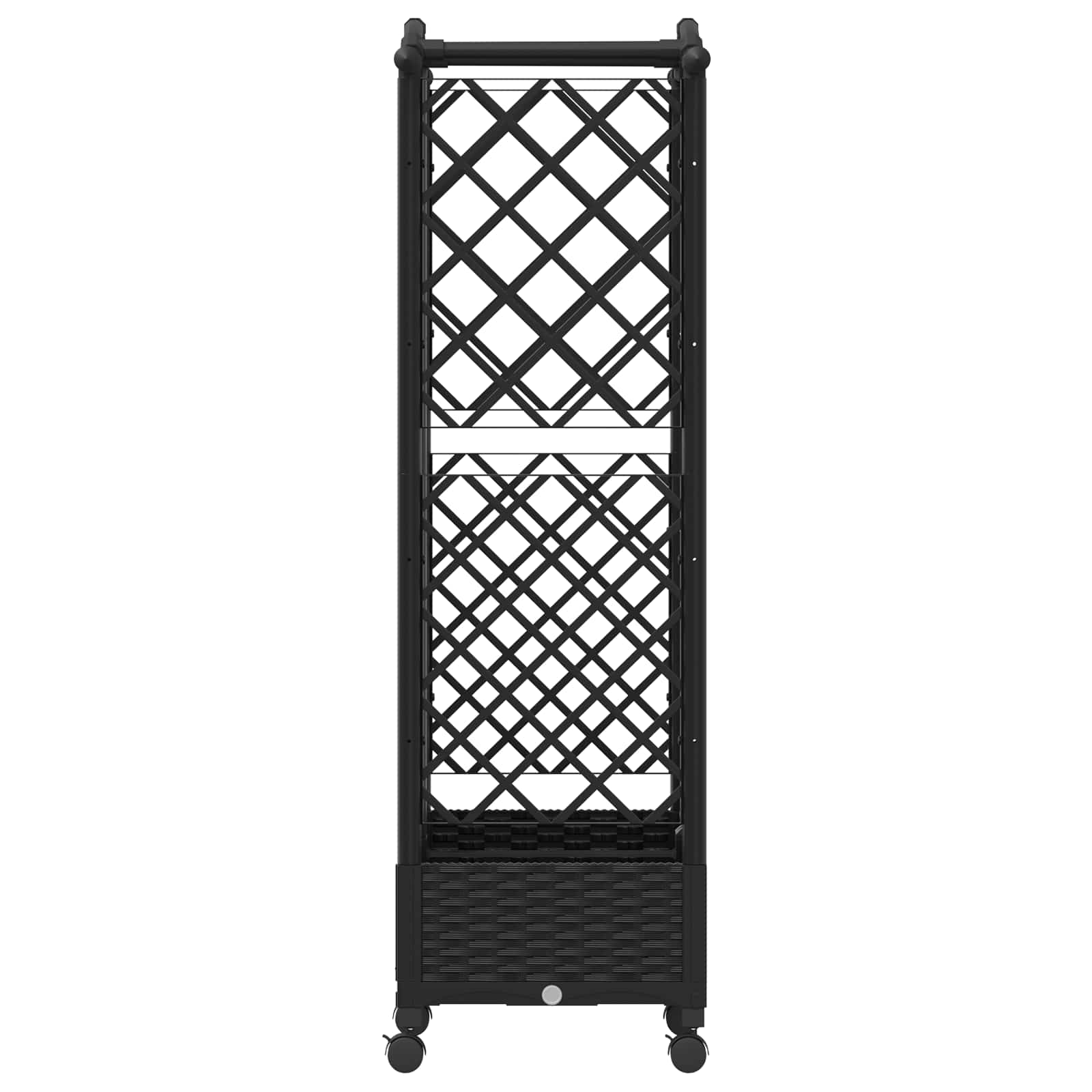 Verhoogd Bed met Trellis en Dak Zwart 124 x 40 x 129 cm PP image 4