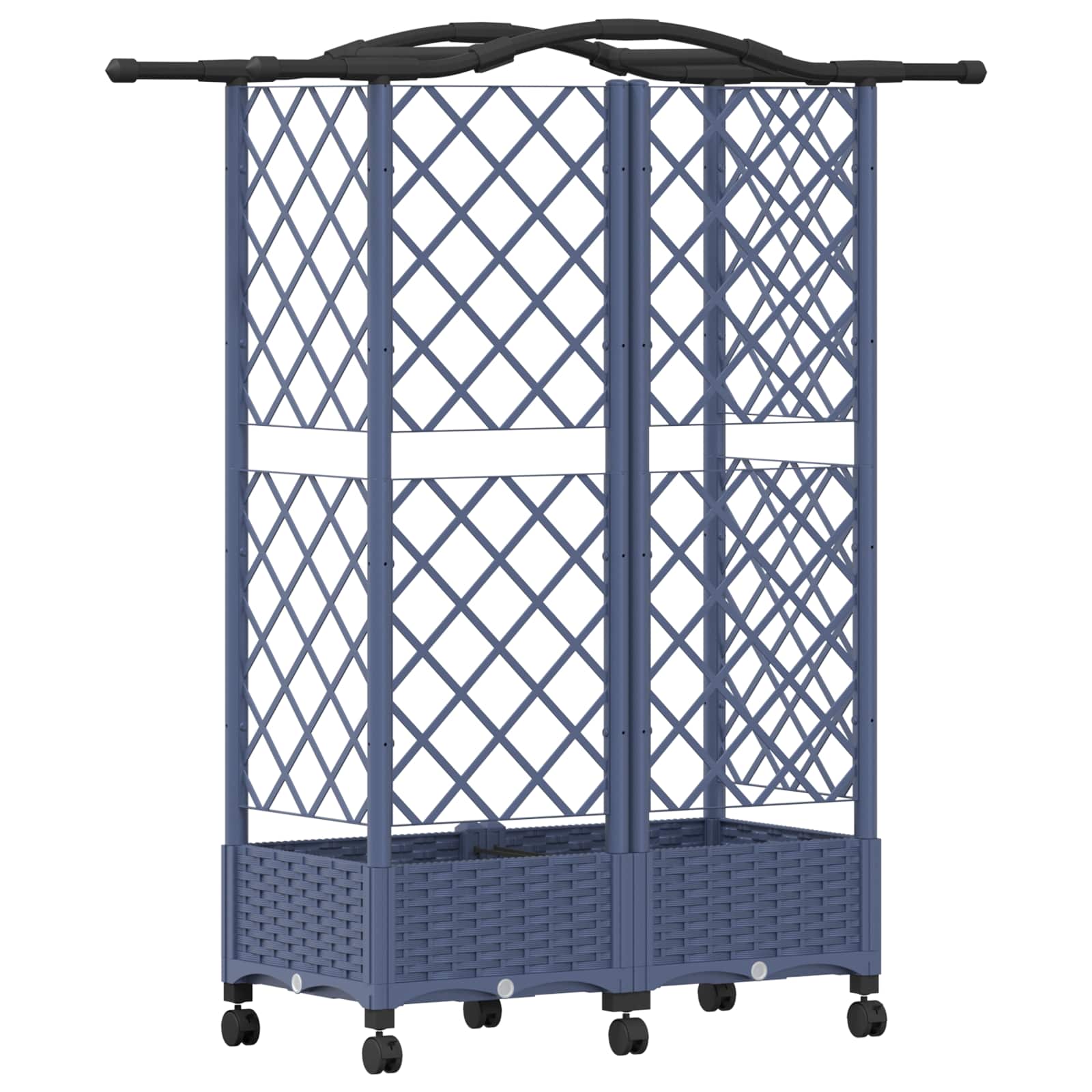Verhoogd Bed met Trellis en Dak Grijs 124 x 40 x 129 cm PP image 5