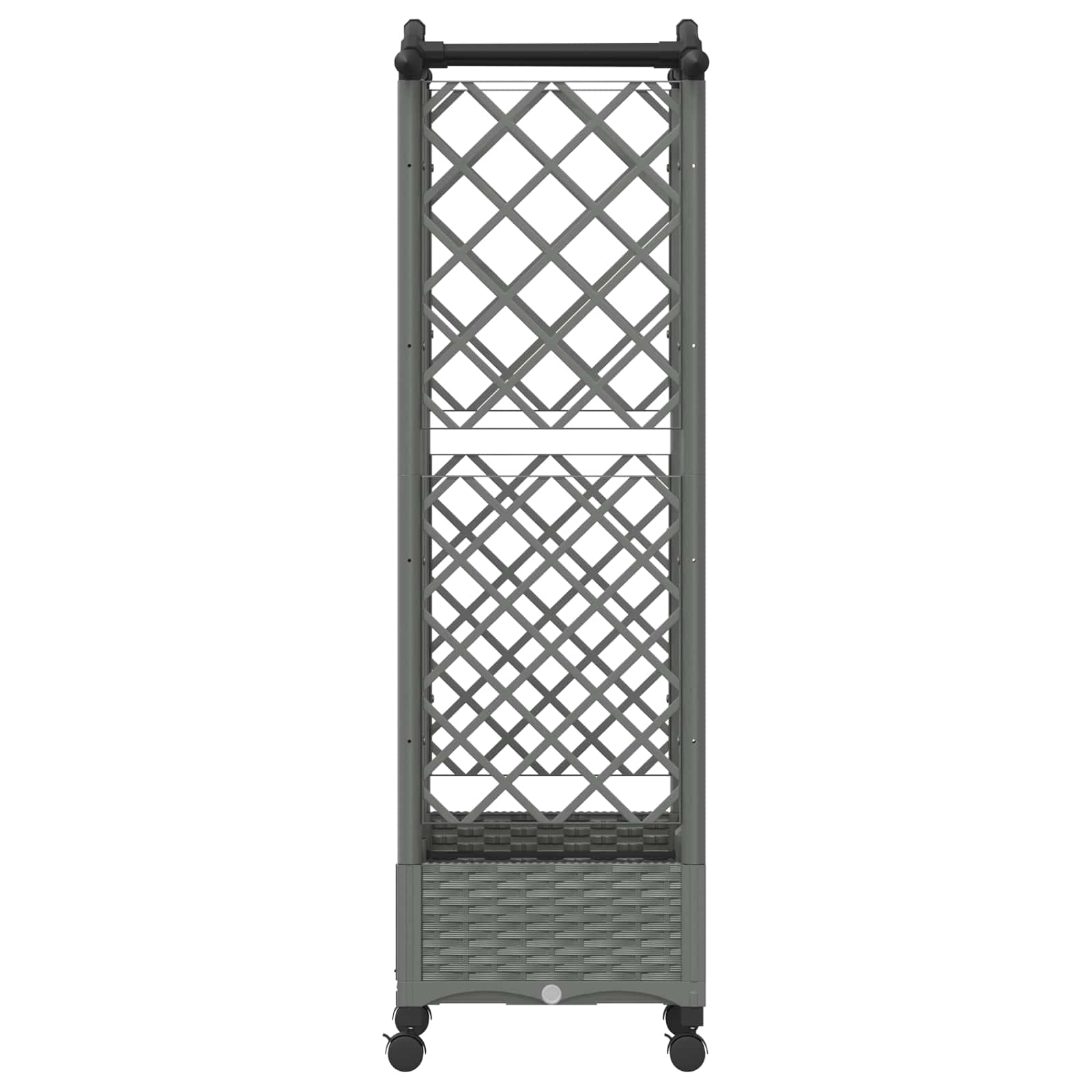 Verhoogd Bed met Trellis en Dak Lichtgrijs 124 x 40 x 129 cm PP image 4