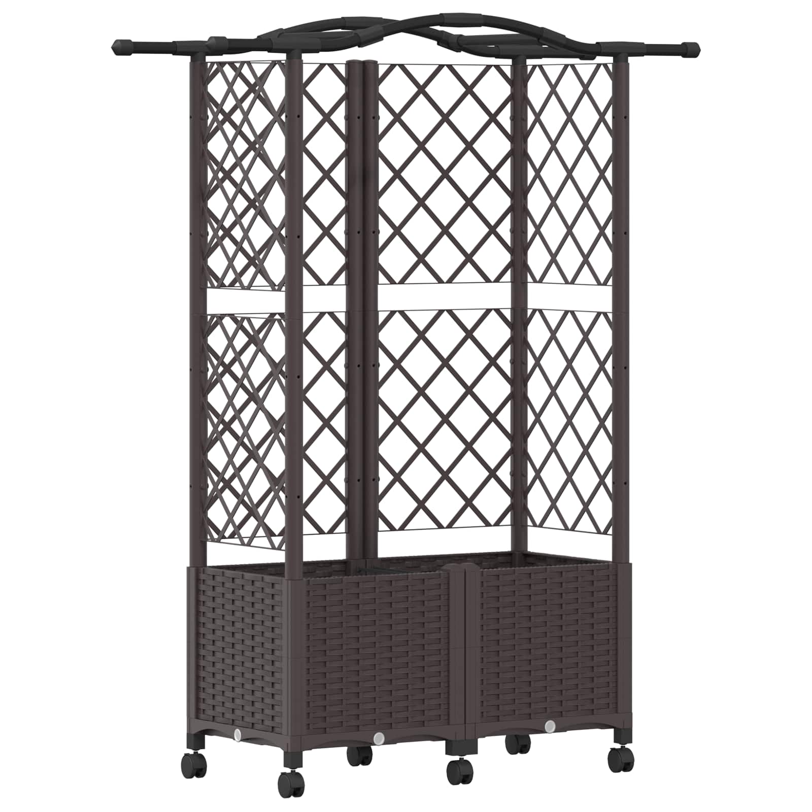 Verhoogd Bed met Trellis en Dak Bruin 122 x 40 x 144 cm PP image 2