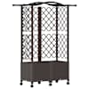 vidaXL T&otilde;stetud Padi Kase ja Katusega Pruun 122 x 40 x 144 cm PP