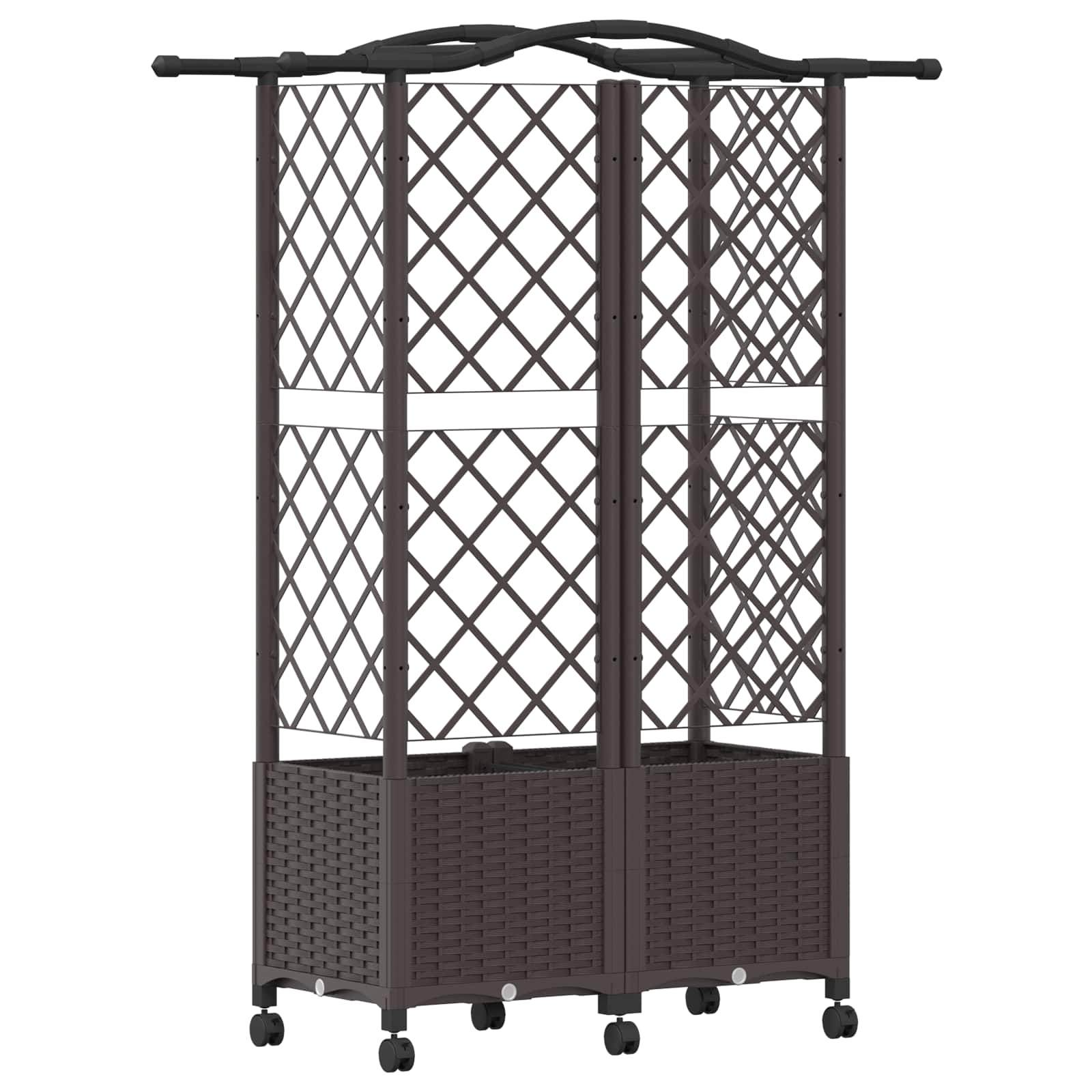 Verhoogd Bed met Trellis en Dak Bruin 122 x 40 x 144 cm PP image 5
