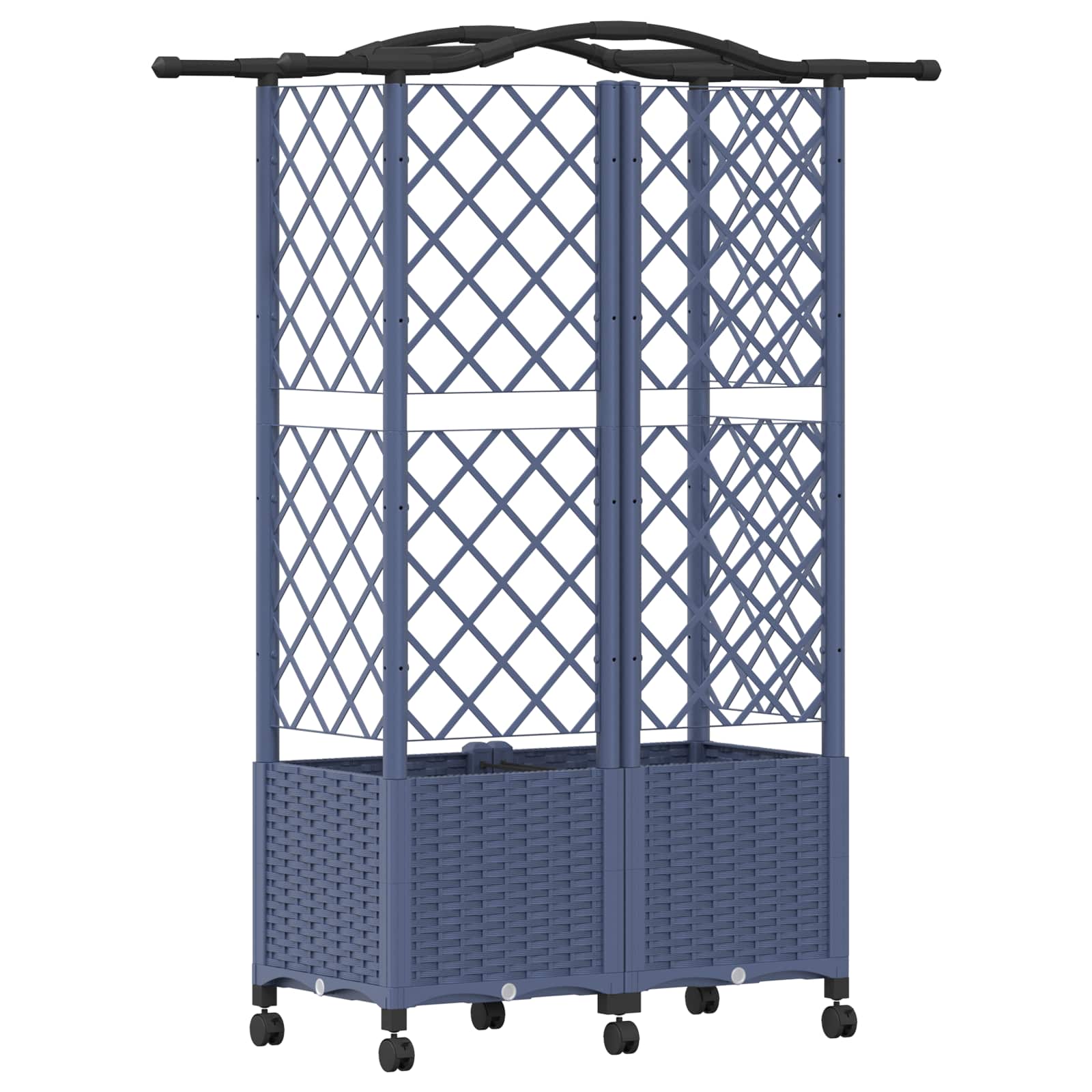 Verhoogd Bed met Trellis en Dak Grijs 122 x 40 x 144 cm PP image 5
