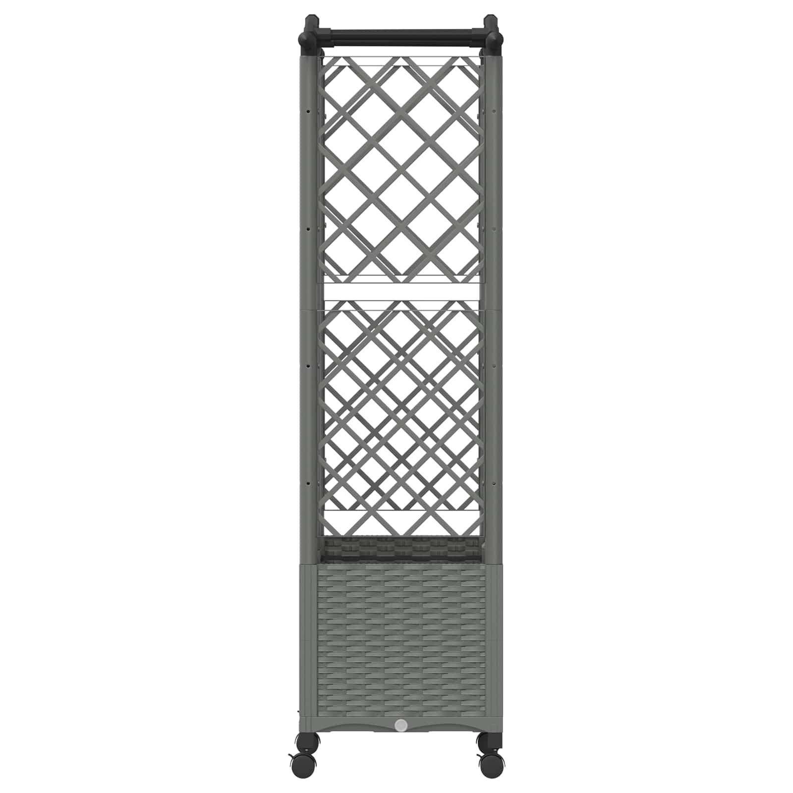 Verhoogd Bed met Trellis en Dak Lichtgrijs 122 x 40 x 144 cm PP image 4