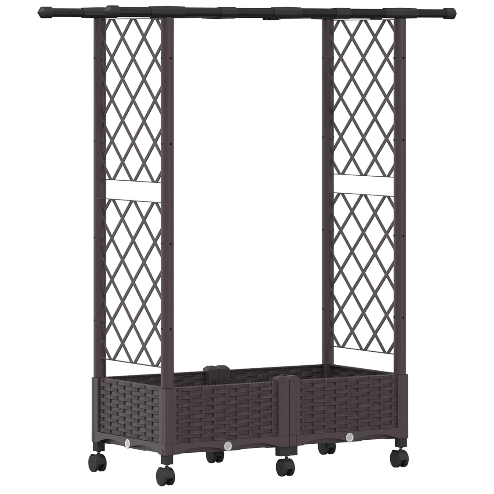 Verhoogd Bed met Trellis en Dak Bruin 122,5 x 40 x 127 cm PP image 2