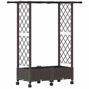 vidaXL T&otilde;stetud Padi Kase ja Katusega Pruun 122,5 x 40 x 127 cm PP