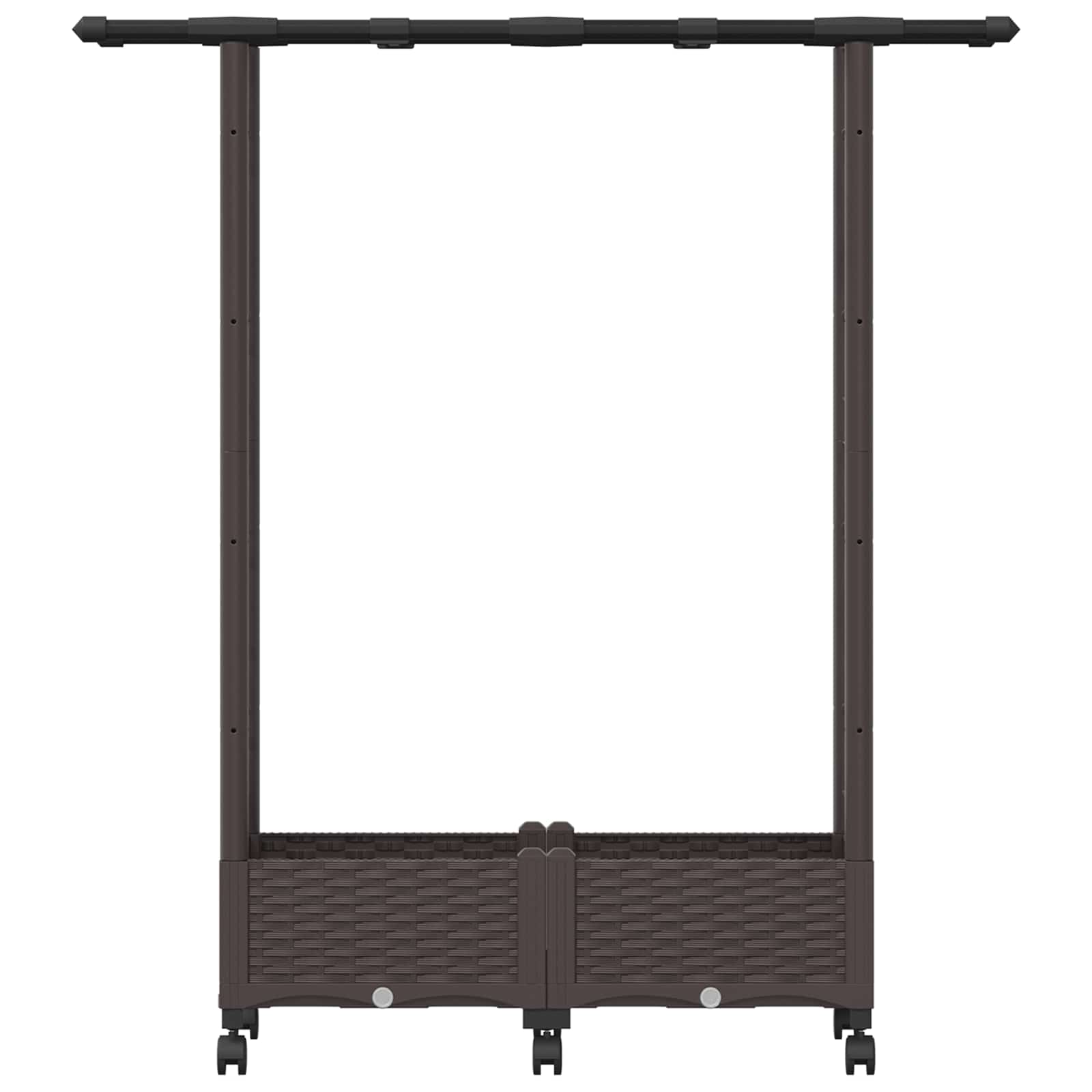 Verhoogd Bed met Trellis en Dak Bruin 122,5 x 40 x 127 cm PP image 4