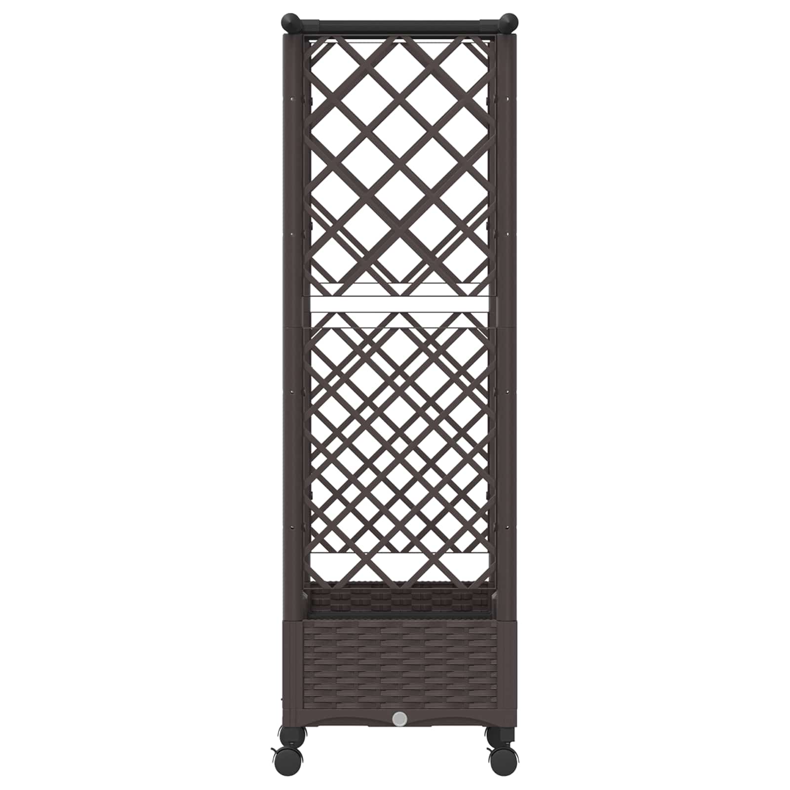 Verhoogd Bed met Trellis en Dak Bruin 122,5 x 40 x 127 cm PP image 5