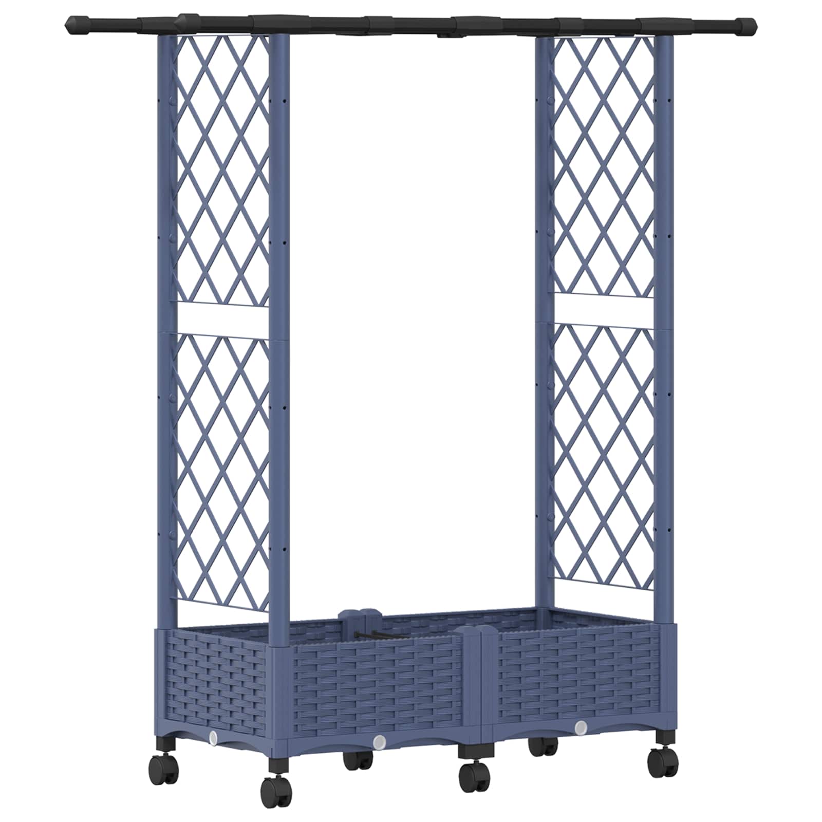 Verhoogd Bed met Trellis en Dak Grijs 122,5 x 40 x 127 cm PP image 2