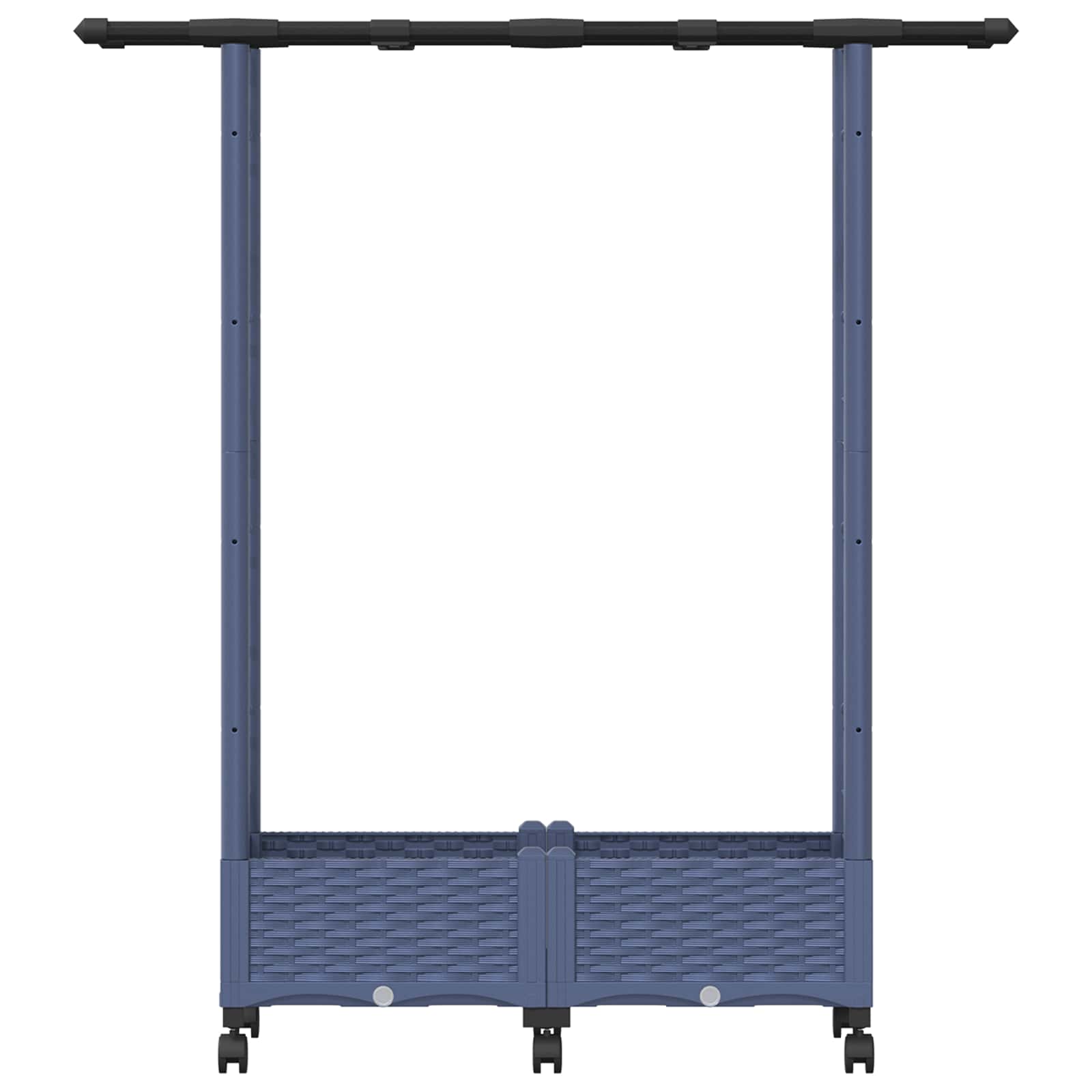 Verhoogd Bed met Trellis en Dak Grijs 122,5 x 40 x 127 cm PP image 4